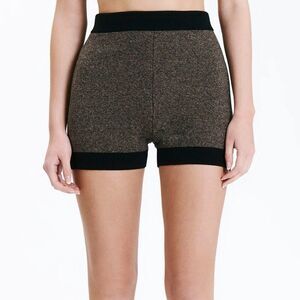 Nude Lucy Women’s Active Knit Shorts Organic Cotton Granite Size XS Brown Black